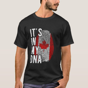T-shirt C'est drôle dans mon ADN drapeau Canada Empreinte
