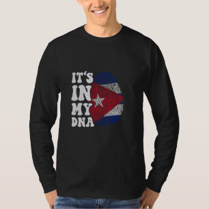 T-shirt C'est drôle dans mon ADN drapeau cubain Empreinte