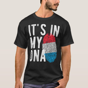 T-shirt C'est drôle dans mon ADN drapeau luxembourgeois Em