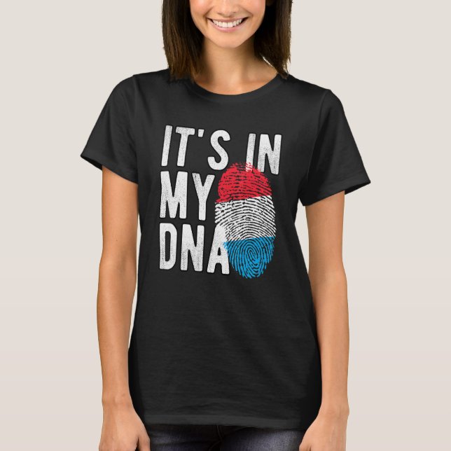 T-shirt C'est drôle dans mon ADN drapeau luxembourgeois Em (Devant)