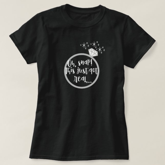 T-shirt C'Est Drôle Que J'Ai Vraiment La Bague Fiançailles (Design devant)