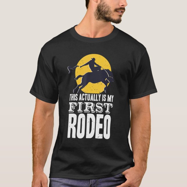 T-shirt C'Est En Fait Mon Premier Rodéo Bull Riding Pour M (Devant)