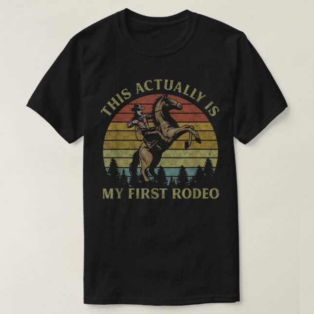 T-shirt C'Est En Fait Mon Premier Rodéo Cheval Weste (Design devant)
