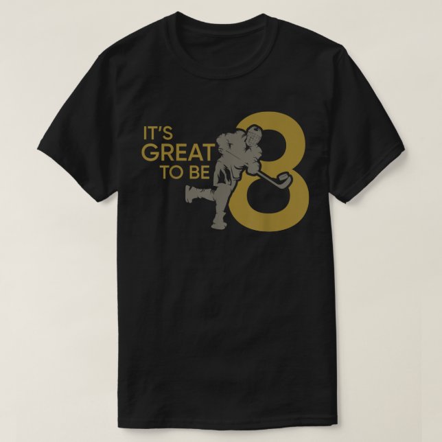 T-shirt C'est génial d'être huit garçons Hockey 8e anniver (Design devant)