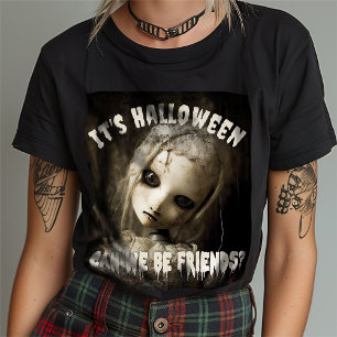 T-shirt C'est Halloween. Pouvez-nous être amis? Poupée han