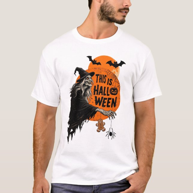 T-shirt C'est Halloween Scary Witch Retro Éffrayant Party (Devant)