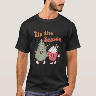 T-shirt C'est la saison amusante Noël Tee Tree and Coffee