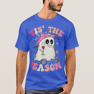T-shirt C'Est La Saison Boo Hippie Halloween Costume Vin 