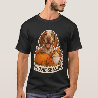 T-shirt C'est la saison Bracco Italiano Chien Automne Pum