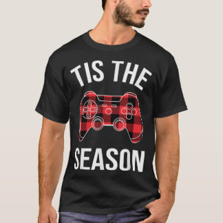 T-shirt C'Est La Saison Buffalo Plaid Vidéo Jeu Noël