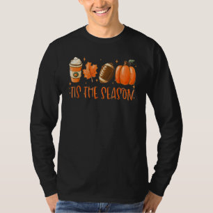 T-shirt C'Est La Saison Citrouille Leaf Latte Fall Thanksg