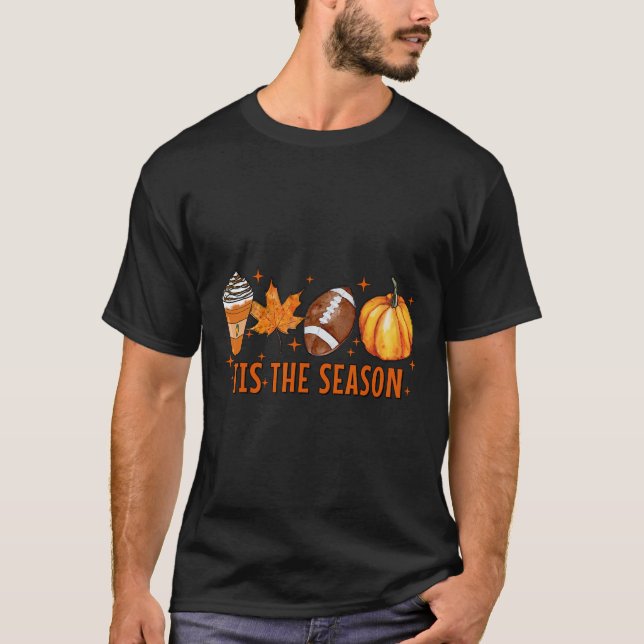T-shirt C'Est La Saison Citrouille Spice Latte Halloween A (Devant)