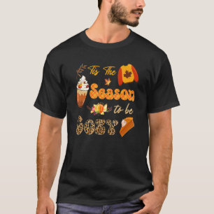 T-shirt C'Est La Saison D'Être Cosy Léopard Citrouille Épi