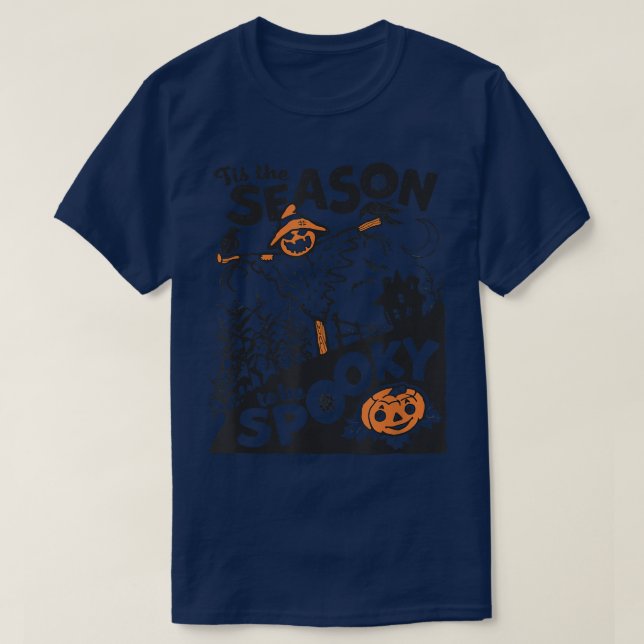 T-shirt C'Est La Saison D'Être Éffrayant Citrouille Patch  (Design devant)