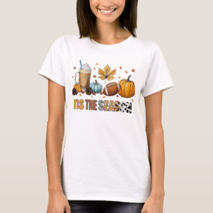 T-shirt C'est la saison Herbstzeit mit Football und Kaffee