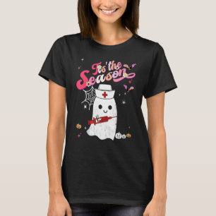 T-shirt C'est la saison Pumpkin Boo 60s 70s Hippie Hallowe