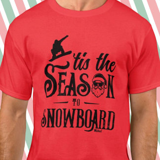 T-shirt C'est la saison Snowboard Père Noël Graphic Mens R