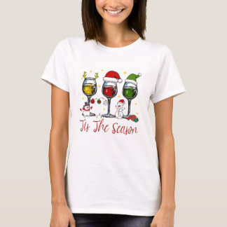 T-shirt C'Est La Saison Vin De Noël Boire