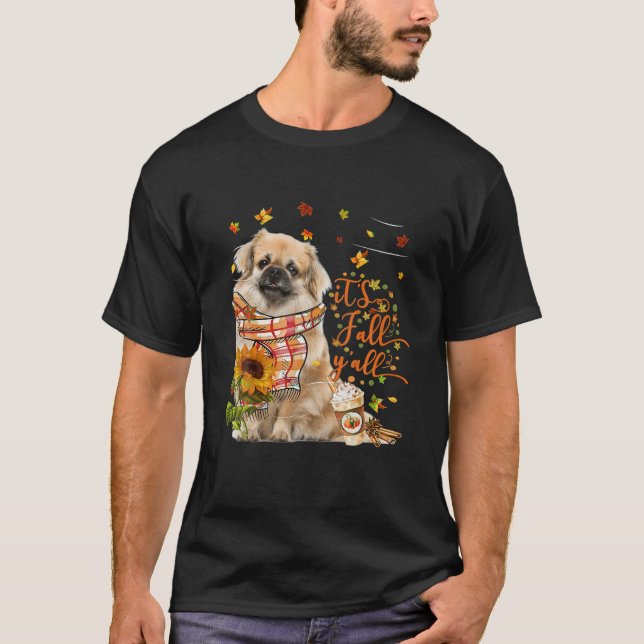 T-shirt C'est l'automne de tous les Tibétains Spaniel Dog  (Devant)