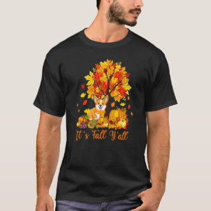 T-shirt C'est l'automne vous tous Mignon Chien Corgi Hallo