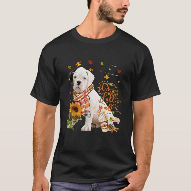 T-shirt C'est l'automne Y Tous les chiens de boxe Thanksgi (Devant)