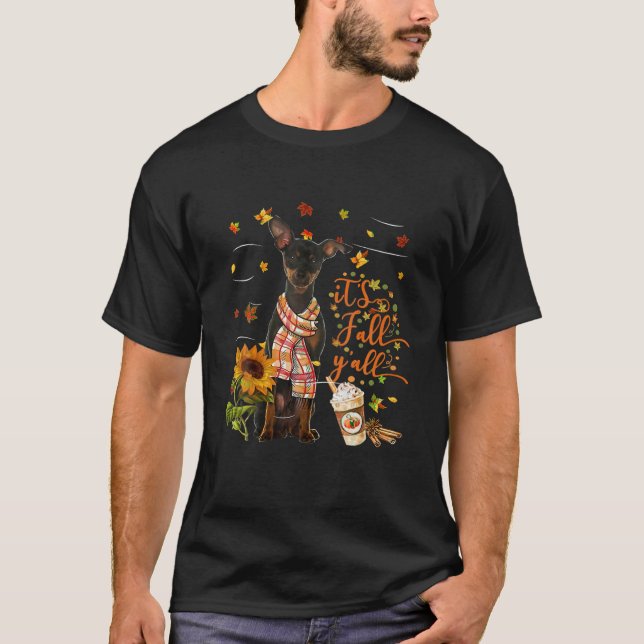 T-shirt C'est l'automne Y Tous les Miniatures Pinscher Chi (Devant)