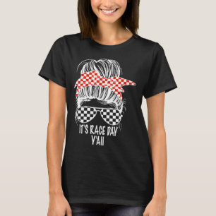 T-shirt C'est le Jour de la Course Y tout Messy Bun À dami