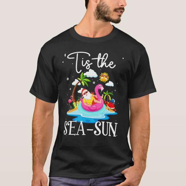 T-shirt C'Est Le Sea Sun Père Noël Chirstmas En Juillet Ét (Devant)