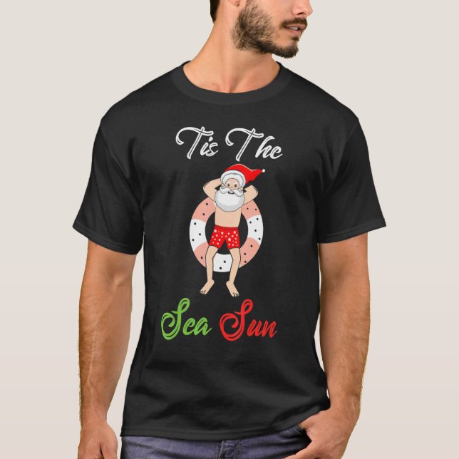 T-shirt C'Est Le Sea Sun Retraité Père Noël Vacances Tube (Devant)