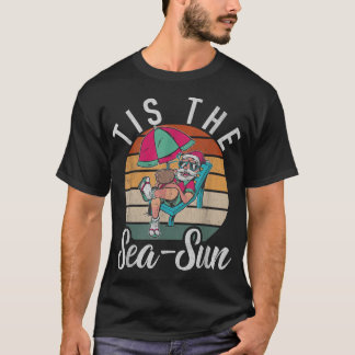T-shirt C'est le SeaSun Père Noël Flamants roses de Noël F