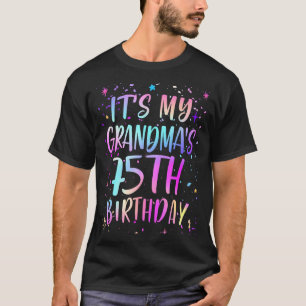 T-shirt C'est les 75 ans de ma grand-mère Coloré Joyeux 75