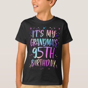 T-shirt C'est les 95 ans de ma grand-mère Coloré Joyeux 95