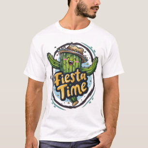T-shirt "C'est l'heure de la fête" Cactus dansant