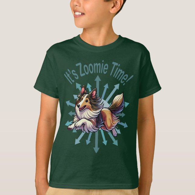 T-shirt C'est l'heure des Zoomies Colley (Devant)