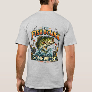 T-shirt C'est l'heure du poisson quelque part Drôle de pêc