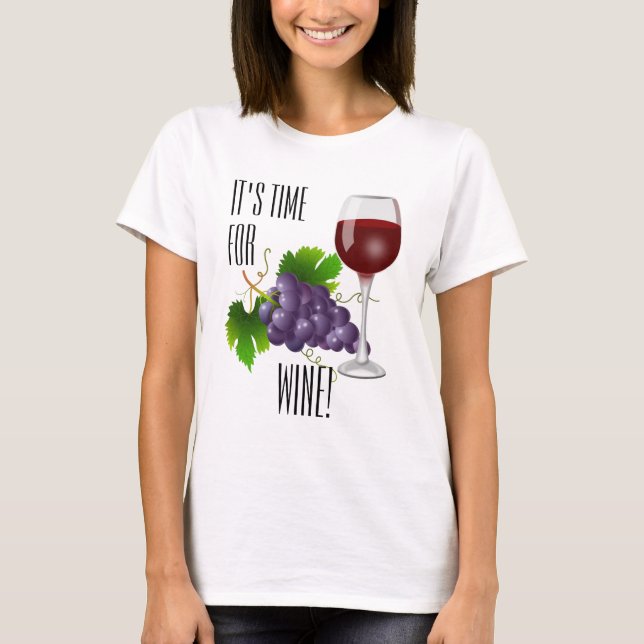T-shirt C'est l'heure ou le vin ! (Devant)