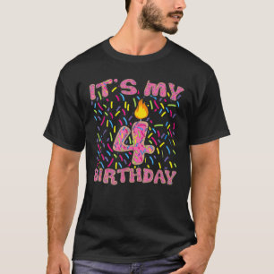 T-shirt C'est ma 4ème fille d'anniversaire qui a 4 ans