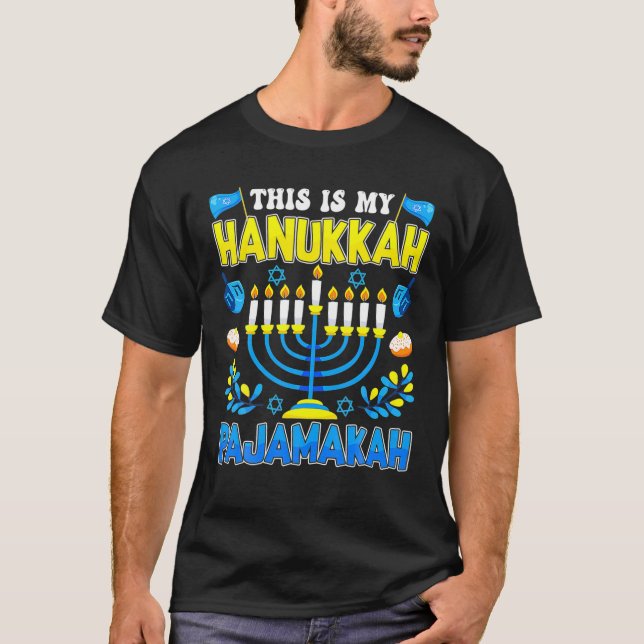 T-shirt C'Est Ma Famille De Noël De Pajamakah Hanoukka Fun (Devant)