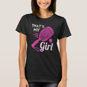 T-shirt C'Est Ma Fille Pink Squash Racquetball Sports