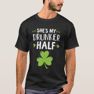 T-shirt C'Est Ma Moitié Jour de la Saint Patrick De Drunke