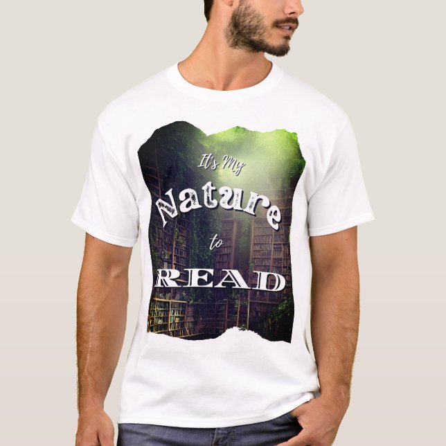 T-shirt C'est ma nature à lire (Devant)