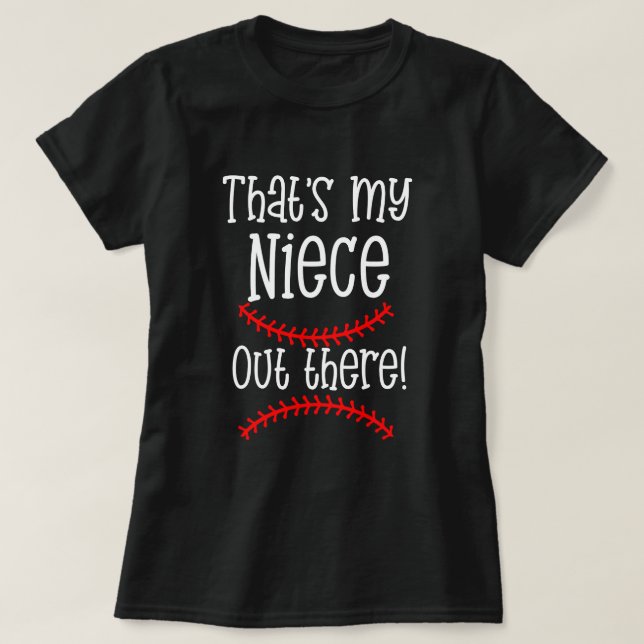 T-shirt C'est ma tante Cheer du base-ball de nièce là (Design devant)