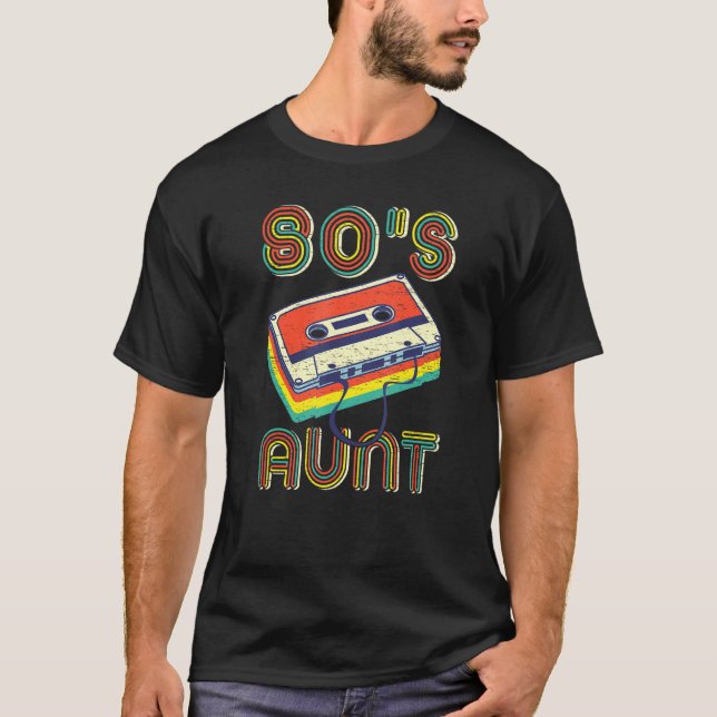 T-shirt C'est ma tante Retro 80's 90's Party (Devant)