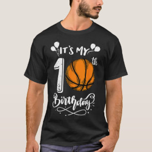 T-shirt C'est mon 10e anniversaire Bysketbyll Player 10 An