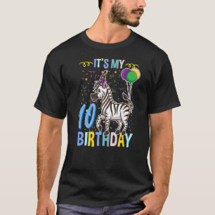T-shirt C'est mon 10e anniversaire Zebra African Animal 1