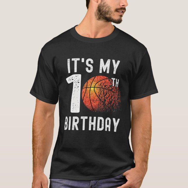 T-shirt C'est mon 10e cadeau de basket-ball (Devant)