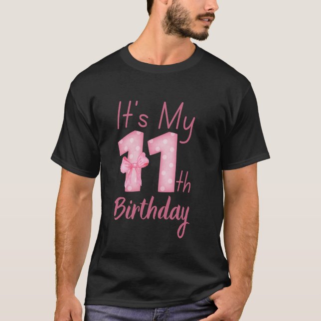 T-shirt C'est mon 11e anniversaire 11e Coquette Theme Birt (Devant)
