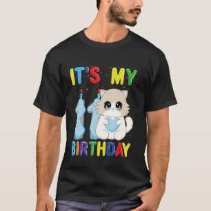 T-shirt C'est mon 11e anniversaire garçon chat Ragdoll de