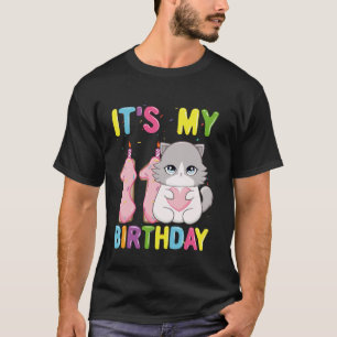 T-shirt C'est mon 11ème anniversaire Fille Chat Ragdoll de