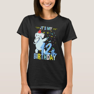 T-shirt C'est mon 12ème anniversaire Eléphant Dabbing